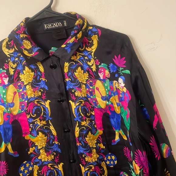 ESCADA BAROQUE JOVIAL CLOWN PRINT SHIRT - Picture 4 of 5